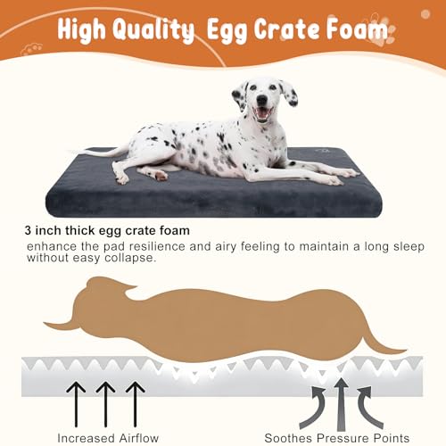 Dog Bed Mat Crate Pad Mattress (Grey / XXL(47"*29"*3"))