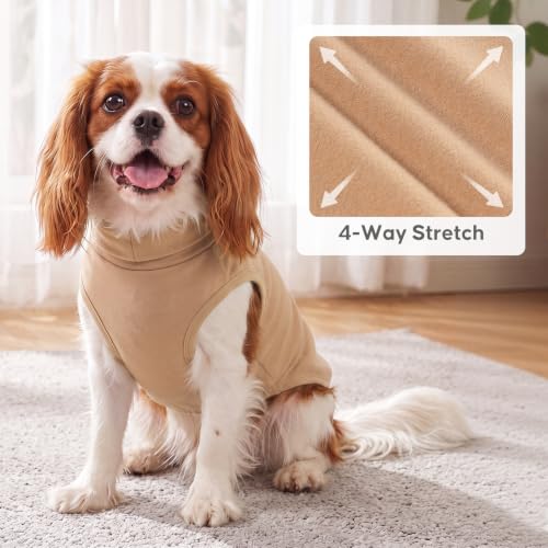 2Pack Dog Sweater for Small Dogs Fleece Sweatshirt (Small (4-7lbs) / Khaki Leopard)
