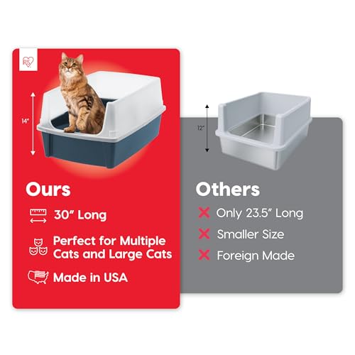 XX Large High Sided Cat Litter Box (XXL / Navy)