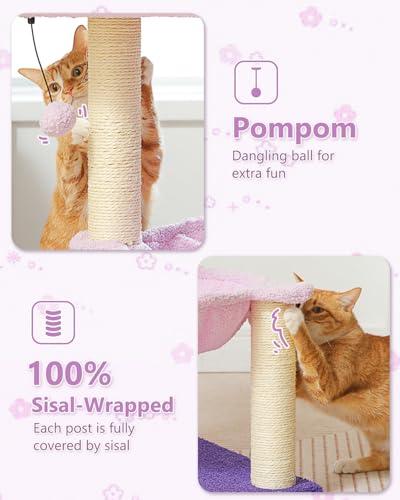 Flower Cat Scratching Post (28" / Purple)