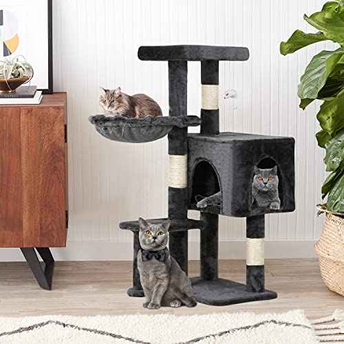 37" Cat Tree Tower (37in / Light Gray)