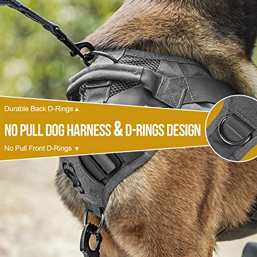 Tactical No Pull Dog Harness for Small Dogs (Grey / S)