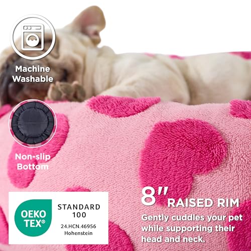 Shown on TV Jacquard Donut Dog Beds Medium (30.0"L x 30.0"W x 8.0"Th / Lover Hearts)