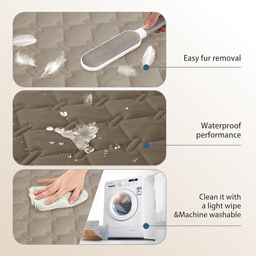 100% Double Sided Waterproof Dog Blanket Soft Pet Bed Cover Reversible Protect Furniture Couch Sofa Car for Puppy Cat Kids (30x30 Inch (Pack of 1) / Dark Walnut/Light Walnut)