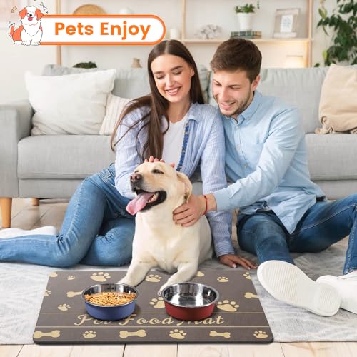 Pet Feeding Mat (Brown / 20"L x 12"W)