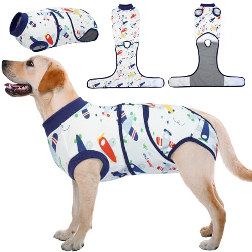 Recovery Suit for Dogs Cats (X-large (Back:20.1-24.8'', Weight:42-75 Lb) / Sky Aviator)
