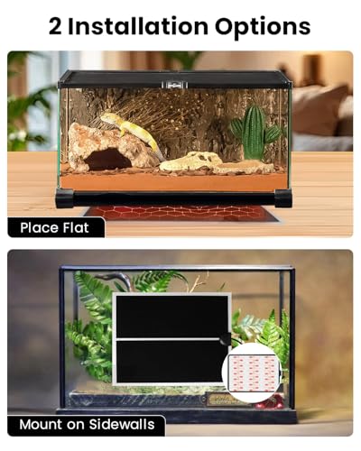 Reptile Terrarium Heat Pad with LCD Digital Aquarium Thermometer (5W, 5.5*6 in)