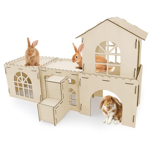 4 Piece Rabbit Castle with Stairs (Rabbit Castle*4+Ramp*1)
