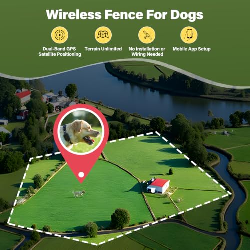 GPS Wireless Dog Collar Fence System (Black)