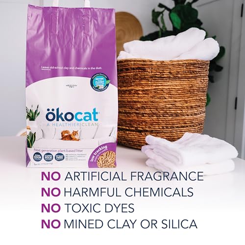 Low Tracking Natural Wood Clumping Cat Litter (21.5 lbs / Less Mess)