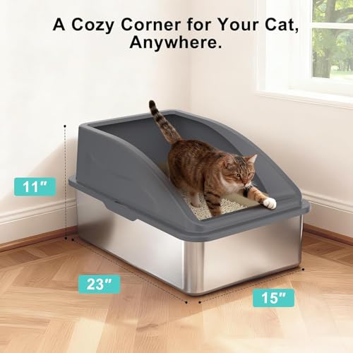2 Pack Stainless Steel Litter Box