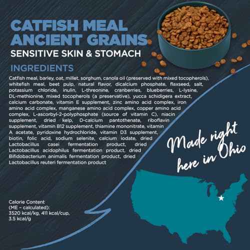 Sensitive Premium Dry Dog Food (Catfish Meal with Ancient Grains / 10 Pound (Pack of 1))