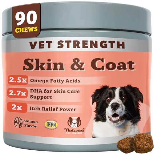 Vet Strength Skin & Coat Supplement for Dogs (90-Vet Strength)