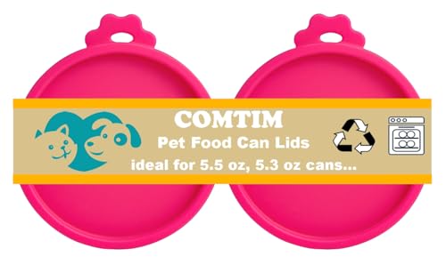 Cat Food Can Covers Lids for 5.5 oz Cans (Hot Pink)