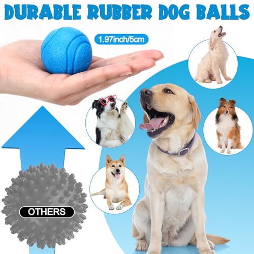 20 Pcs Indestructible Dog Toy Balls for Aggressive Chewers Chew Resistant Solid Rubber Bouncy Ball for Teeth Cleaning (Colorful / 1.97 Inches)