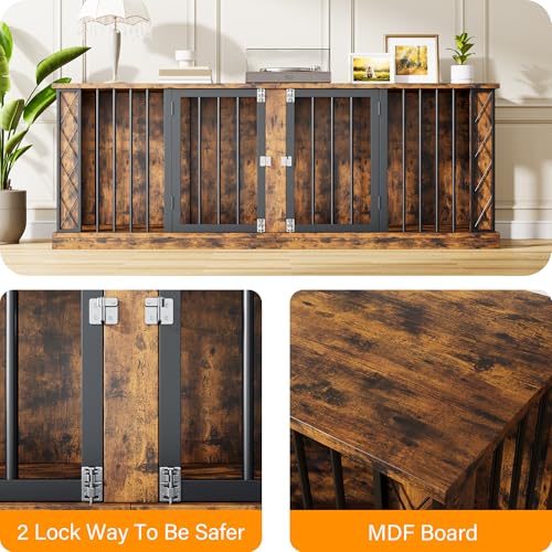 86.6" Double Dog Crate Furniture as TV Stand (Retro / 86.6"L x 23.6"W x 31.5"H)