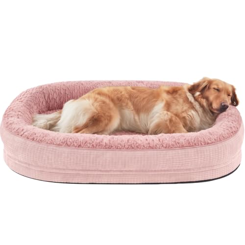 Orthopedic Dog Beds Large Sized Dog (Pink / 42"l X 32"w X 7.5"th)
