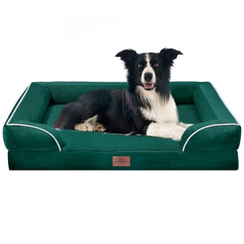 Waterproof Orthopedic Dog Beds for Large Sized Dog (36.0"L x 27.0"W x 8.0"Th / Emerald)