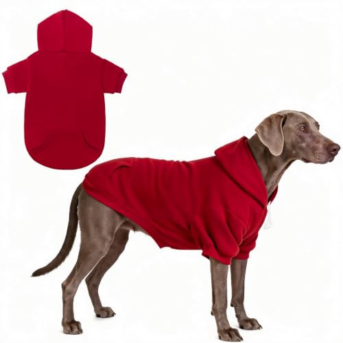 Dog Hoodie for Large Medium Small Dogs (Red / XX-Large)