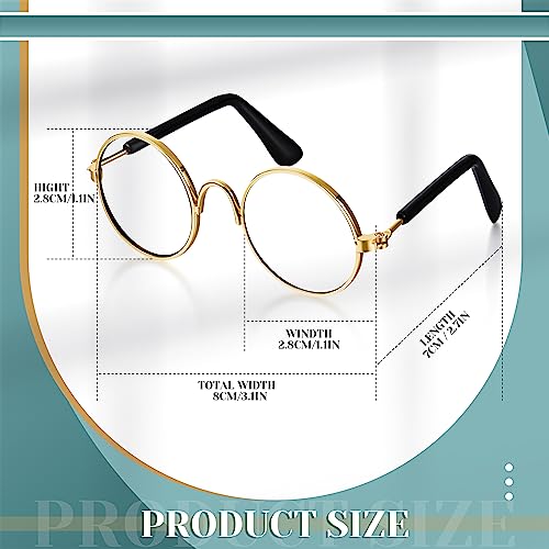Dog Sunglasses Round Metal Pet Eyewear (Gold / No Lens Style)