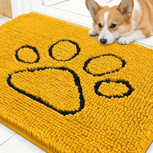 Dog Door Mat for Muddy Paws 30x20 (Golden Yellow / 30" X 20")