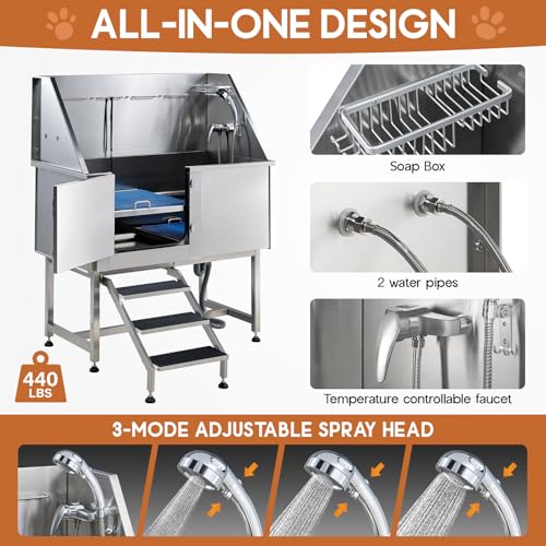 50" Stainless Steel Dog Washing Station (50 Inch)