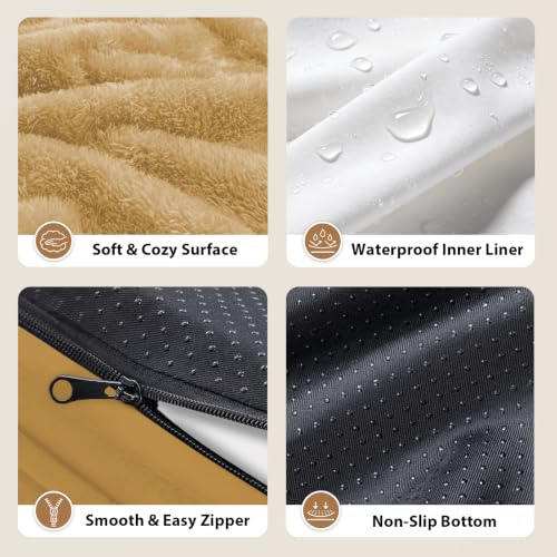 Orthopedic Waterproof Dog Bed for Medium and Large Dogs (Brown / 36"L x 27"W x 7"Th)