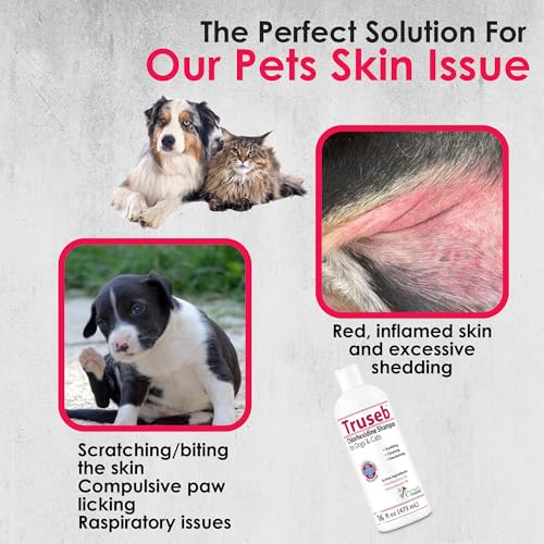 Truseb Chlorhexidine Shampoo for Dogs Cats & Horses with Aloe Vera