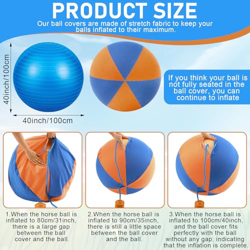 Giant 40 Inch Herding Balls with Ball Cover (Blue,Orange / 40 Inch / Cute)