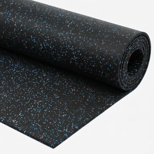 Traxxon by FlooringInc Rubber Gym Flooring Roll (Blue/Grey / 48"L x 36"W x 0.3"Th)
