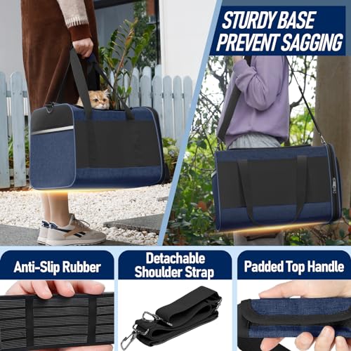 Large Cat Carrier Soft (Navy / 18.1"L x 11.8"W x 11.8"H)