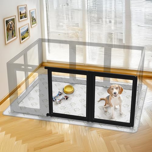 AuraSpace Clear Acrylic Indoor Dog Playpen (Black / 35"H)