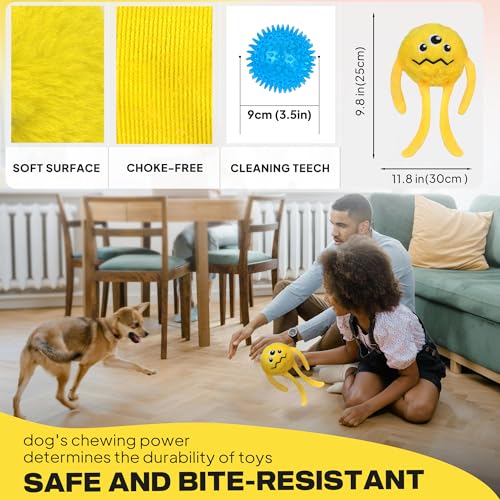 Dog Toys for Aggressive Chewers (M/L / Yellow)
