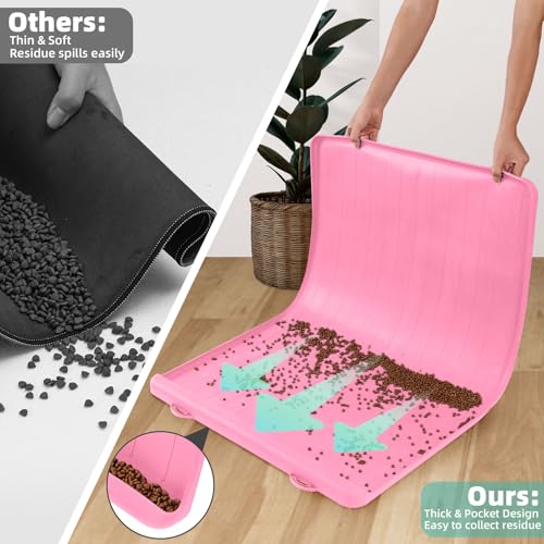 Dog Bowl Mat for Food and Water (Pink / 39.4''x27'')