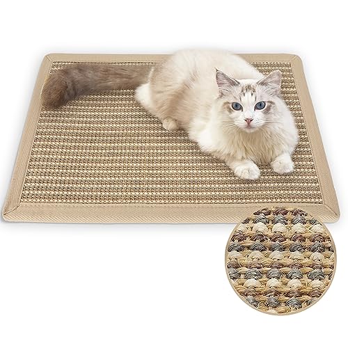 Cat Scratcher Mat (Cream-Thicken-23.6 x 15.7 Inch)