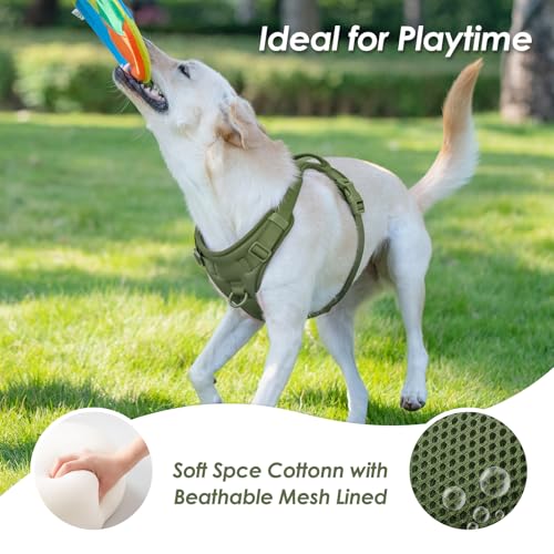 No Pull Dog Harness for Large Sized Dogs Puppy Vest No Choke (Misty Green / L(Neck:20.9-31.5", Chest:24.8-37.4"))