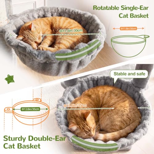 79in Heavy Duty Cat Tree for Large Cats (Light Grey / 79 inch)