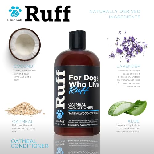 Ruff by Lillian Ruff Sandalwood Coconut Oatmeal Conditioner for Dogs (16oz)