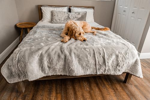 PupProtector Waterproof Throw Blanket for Dogs and Cats (Short Grey / Large (80" L x 62" W))
