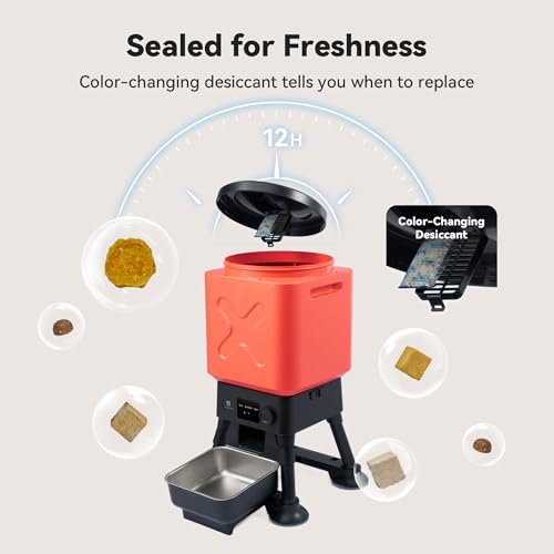 14L Automatic Dog Feeder for Large Breed (Red with Basic)