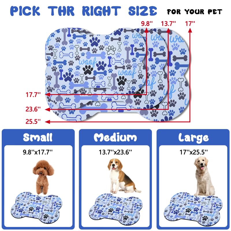 Dog Food Mats for Floors Waterproof (Blue / 23.6"L x 15.7"W)