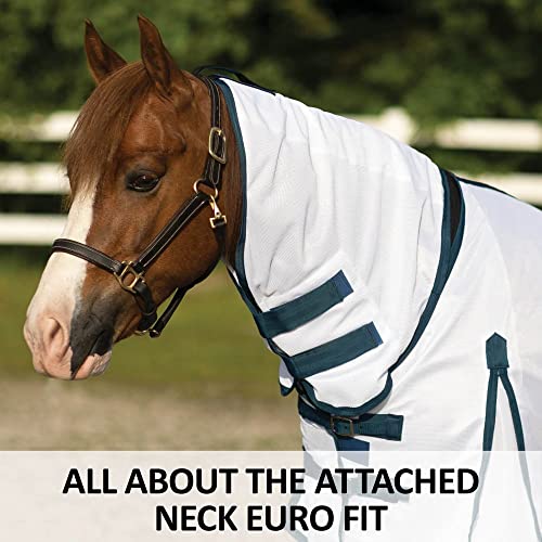 Soft Interlock Mesh II Horse Fly Sheets (Horse Size 58 / Pony Attached Neck Euro Surcingle / White)