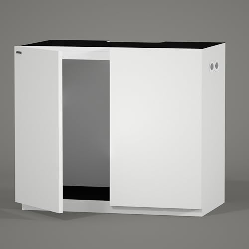 Wooden Aquarium Stand & Cabinet (W35.4xD19.7xH31.5in(90x50x80cm) / White)