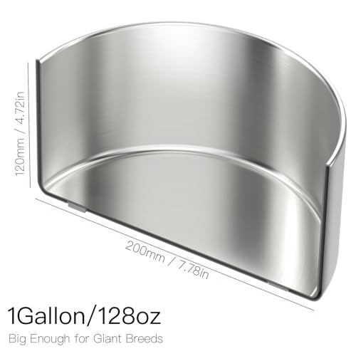 1Gallon Double Layer 304 Stainless Steel Dog Bowl (3.8L)