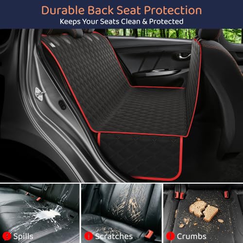 Dog Car Seat Cover for Back Seat (Red / XL (64"x60"))