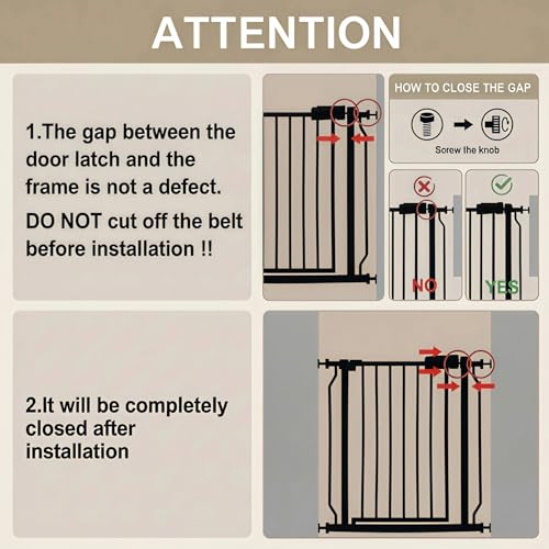 57.5 62 Inch Extra Wide Baby Gate for Stairs Doorways (Black / 57.5"-62"/146-158CM)