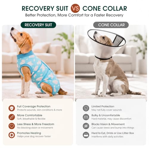 Recovery Suit for Dogs Cats (M (Back:13.4-16.1'', Weight:14-25 Lb) / Cloud Piglet)