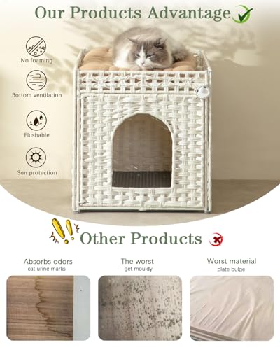 Cat Litter Box Enclosure Furniture (White / Standard)