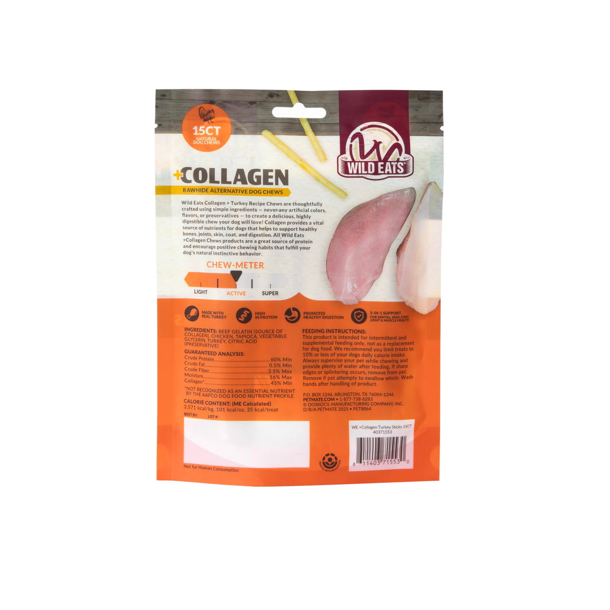 Turkey Collagen Sticks for Dogs (5.3 Ounce (Pack of 15))