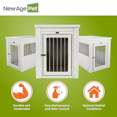 ECOFLEX® Medium Furniture Style Dog Crate & End Table (Antique White / 29.5"L x 21.1"W x 25.2"H)